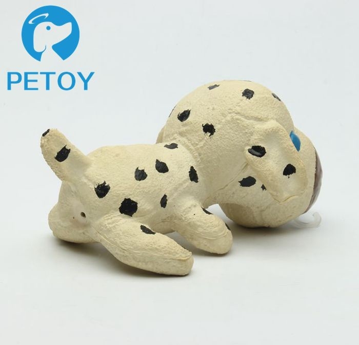Eco - Friendly Squeaker Latex Pet Toys PP Cotton Stuffed Dog With Tail